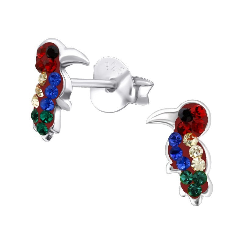 Næsehornsfugle ørestikker i sølv 925 A4S22307 Hovedbillede