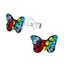 Sommerfugle Ørestikker med krystaller i sølv 925 (flerfarvet) A4S22326