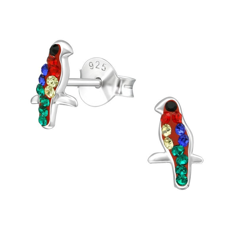 Fugle ørestikker med krystaller i sølv 925 (flerfarvet) A4S22335 Hovedbillede