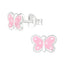 Sommerfugle ørestikker i sølv 925 (lyserød) A4S24316