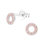 Cirkler øreringe med krystaller i sølv 925 A4S24682 (assorterede farver)