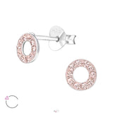 Cirkler øreringe med krystaller i sølv 925 A4S24682 (assorterede farver)