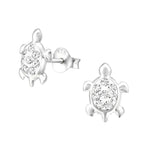 Skildpadder Ørestikker med krystaller i sølv 925 (assorterede farver) A4S32813