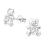 Bjørne ørestikker med krystaller i sølv 925 A4S32931