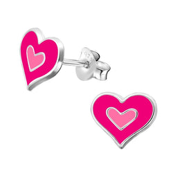 Hjerter ørestikker i sølv 925 (lyserød) A4S36545