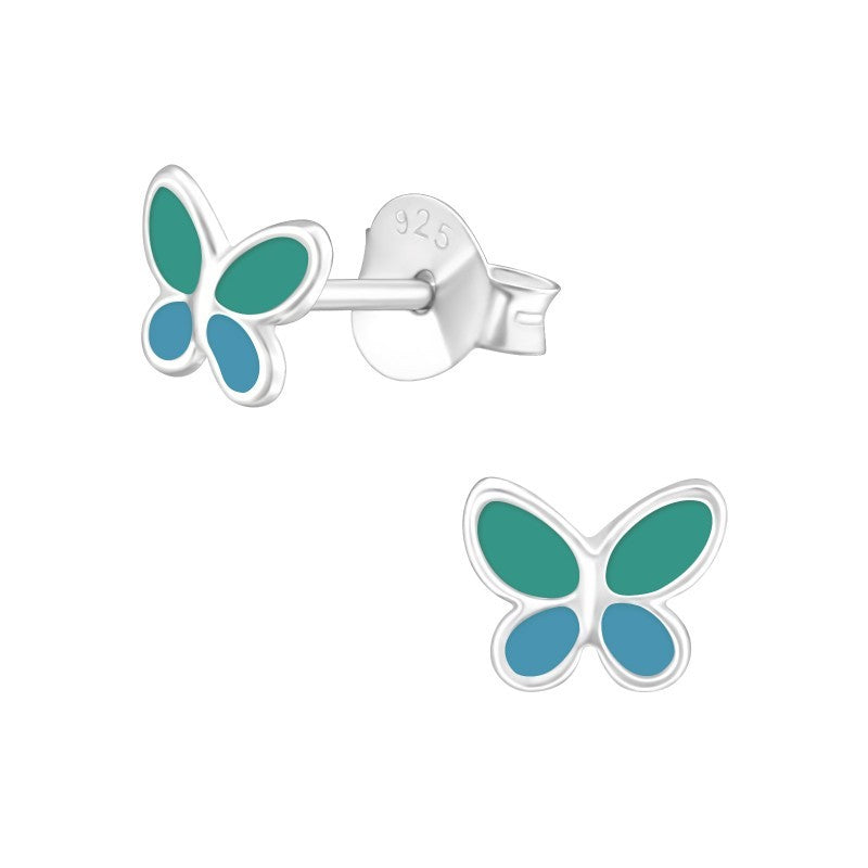 Sommerfugle ørestikker i sølv 925 (turkis/blå) A4S38284 Hovedbillede