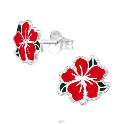 Kinesiske Roser ørestikker i sølv 925 (flerfarvet) A4S39288