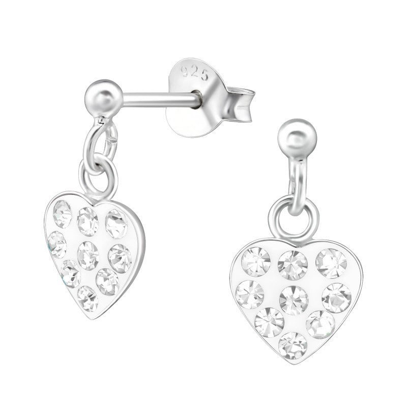 Hængende Hjerter ørestikker med krystaller i sølv 925 (assorterede farver) A4S39324 Sekundært billede
