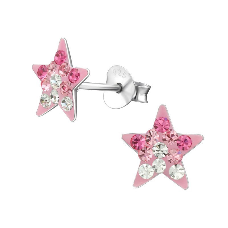 Stjerner ørestikker med krystaller i sølv 925 A4S39947