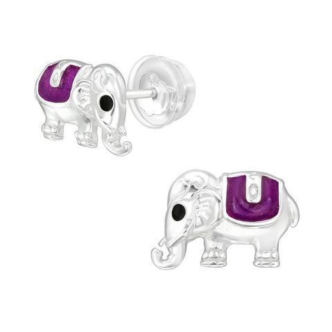 Elefanter Ørestikker i sølv 925 (lilla) A4S40088