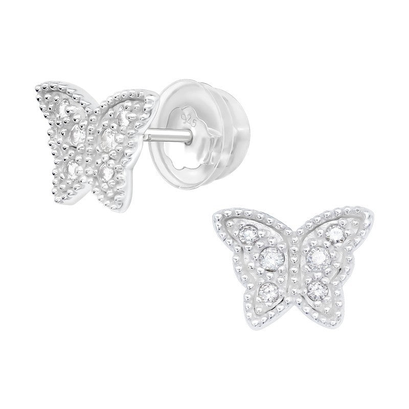 Sommerfugle ørestikker med zirconia i sølv 925 A4S40914. HIT!!! Hovedbillede