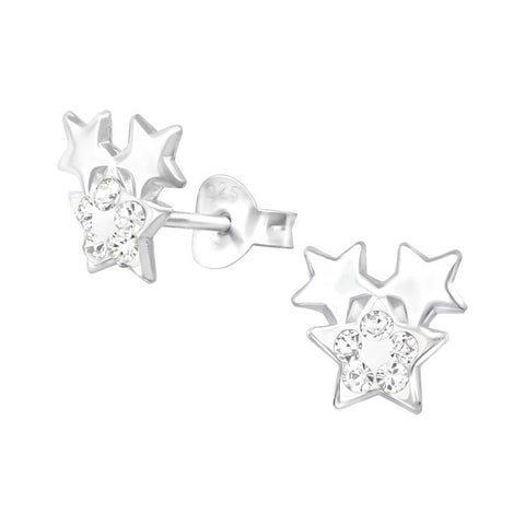 Stjerner ørestikker med Swarovski krystaller i sølv 925 A4S42200