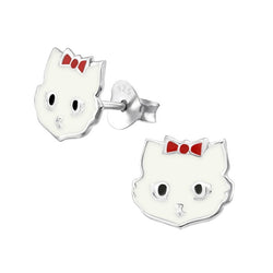 Hello Kitty Katte ørestikker i sølv 925 A4S4719