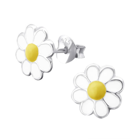 Blomster ørestikker i sølv 925 (hvid/gul) A4S9215