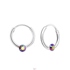 Creoler med sten i sølv 925 (assorterede farver) A4S18846