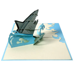 3D fødselsdagskort haj
