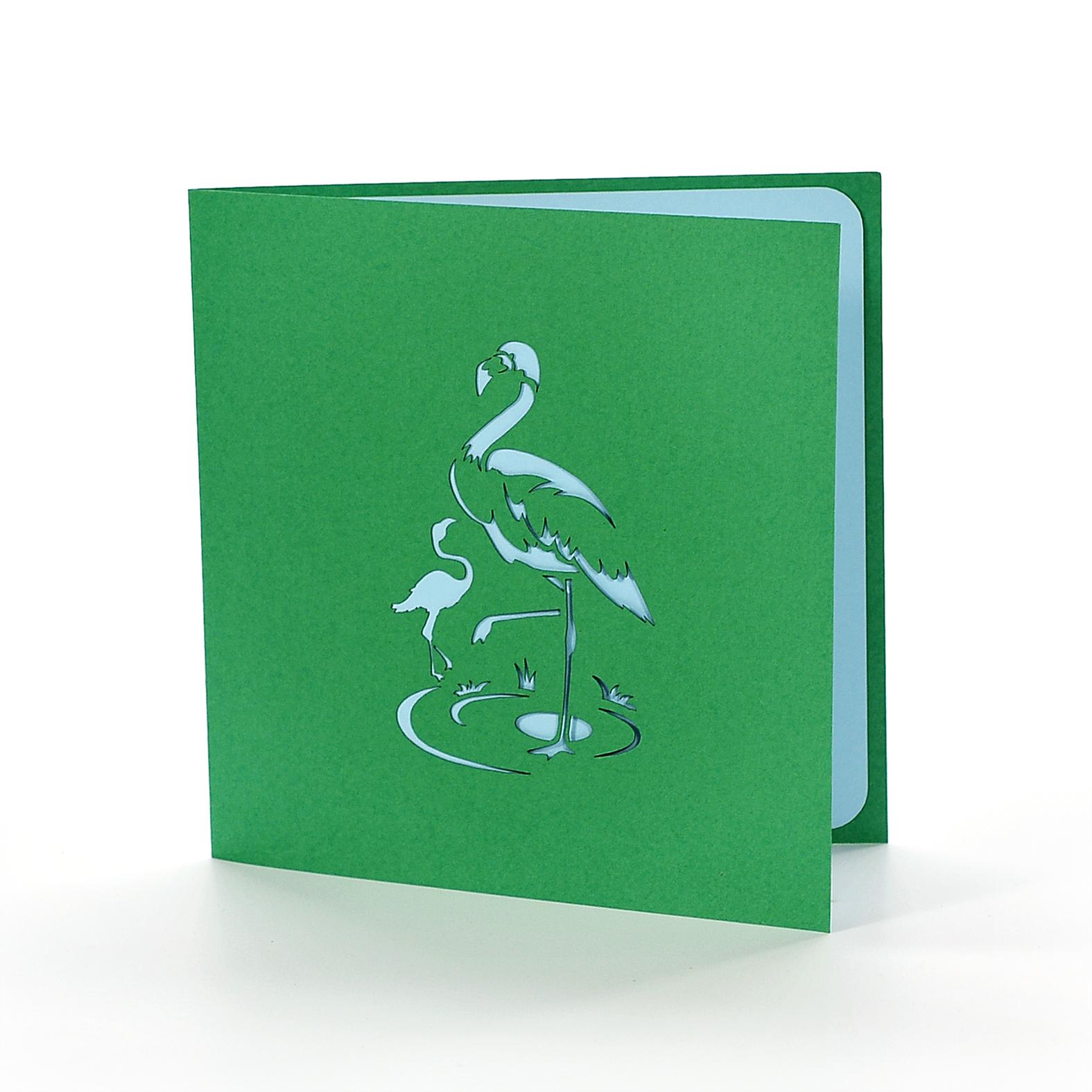 3D Popup Kort Flamingo