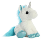Aurora World Enhjørning Bamse - Sparkle Tales Frosty Unicorn White & Blue 28 cm