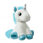 Aurora World Enhjørning Bamse - Sparkle Tales Frosty Unicorn White & Blue 28 cm