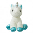 Aurora World Enhjørning Bamse - Sparkle Tales Frosty Unicorn White & Blue 28 cm
