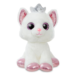 Aurora World Hvid Kat Bamse - Sparkle Tales Duchess White Cat with Crown 19 cm