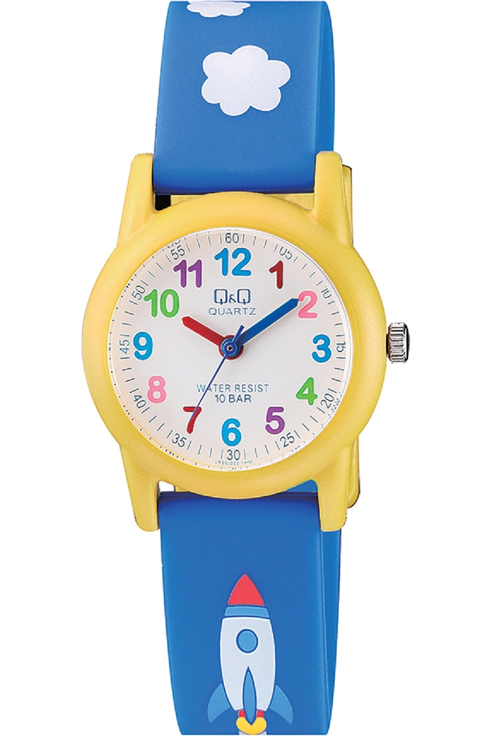 Børneur Q&Q Analog (blå/gul) VR99J003Y Hovedbillede