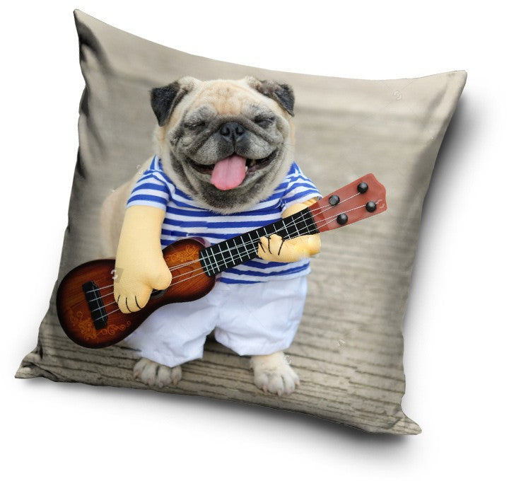 Dekorativt Pudebetræk 40x40 cm - Hund med guitar (CBX181008PD) Hovedbillede