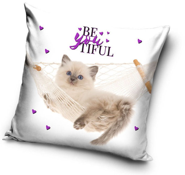 Dekorativt Pudebetræk 40x40 cm - Kat "BeYouTiful" (CBX191004PD)