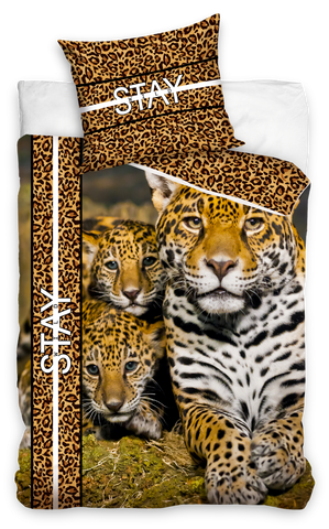 Sengetøj til børn med Tiger, 140×200cm, 70×90 cm, 100% Bomuld, Oeko-Tex