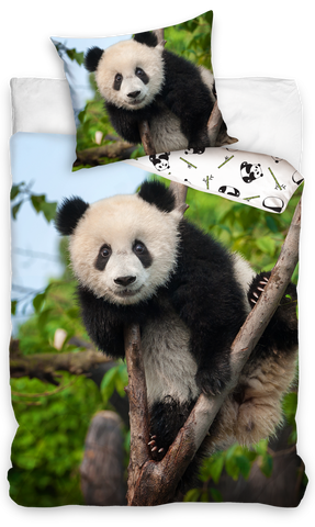 Sengetøj til børn med Panda, 140×200cm, 70×90 cm, 100% Bomuld, Oeko-Tex