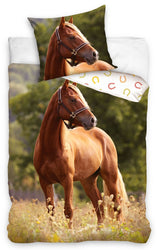 Sengetøj til børn med Hest, 140×200cm, 70×90 cm, 100% Bomuld, Oeko-Tex
