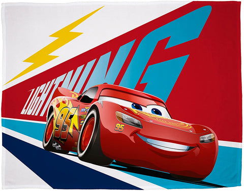 Disney Pixar CARS 3 Cars Lightning Fleecetæppe til børn, Polyester, 100cm x 150cm