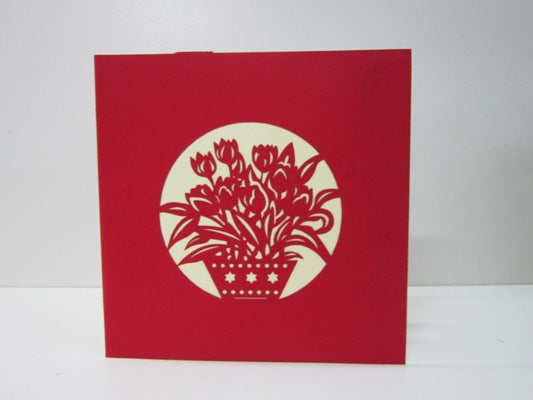 3D Popup Kort blomster