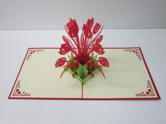 3D Popup Kort Blomster Design (Mors Dag, Fars Dag, Valentine's dag) Sekundært billede