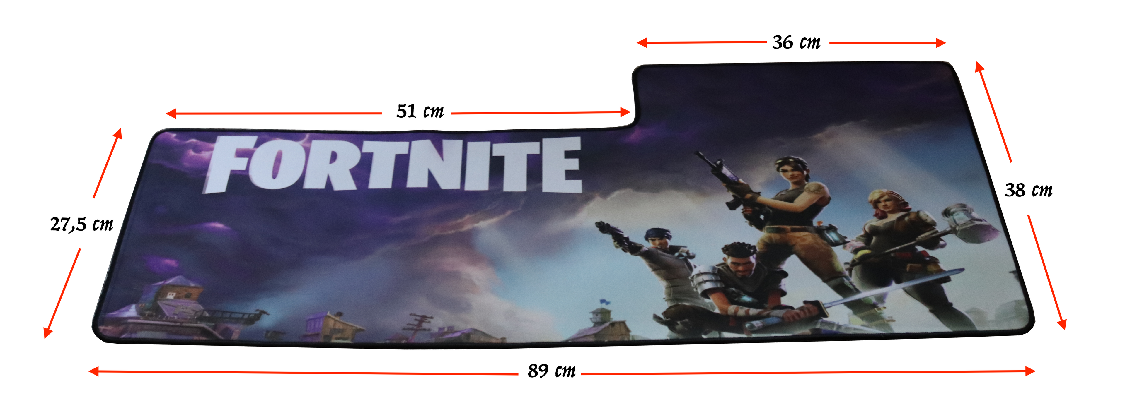 Fortnite Gamer Musemåtte Stor XXL Model D 89 cm x 38 cm