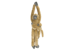 Wild Republic Abe Bamse med baby - Hanging Monkey Common Langur Mama w/ Baby 51 cm