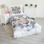 Sengetøj til børn med "Sweet Home" Hvid Tiger, 140×200cm, 70×90 cm, 100% Bomuld, Oeko-Tex