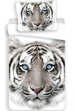Sengetøj til børn med "Sweet Home" Hvid Tiger, 140×200cm, 70×90 cm, 100% Bomuld, Oeko-Tex