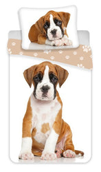 Sengetøj til børn med "Sweet Home" Hund, 140×200cm, 70×90 cm, 100% Bomuld, Oeko-Tex