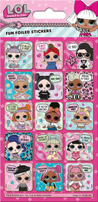 L.O.L Surprise Glitrende Klistermærker Fun Foiled Stickers, 19,5cm x 9,5cm