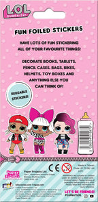 L.O.L Surprise Glitrende Klistermærker Fun Foiled Stickers, 19,5cm x 9,5cm