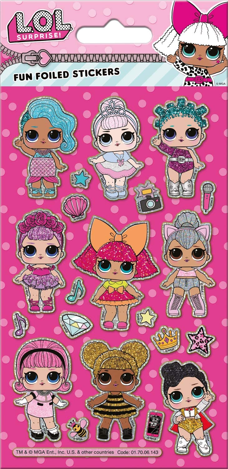 L.O.L Surprise Klistermærker Fun Foiled Stickers, 19,5cm x 9,5cm