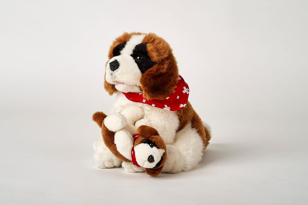 Uni-Toys Sanktbernhardshund med baby 29 cm