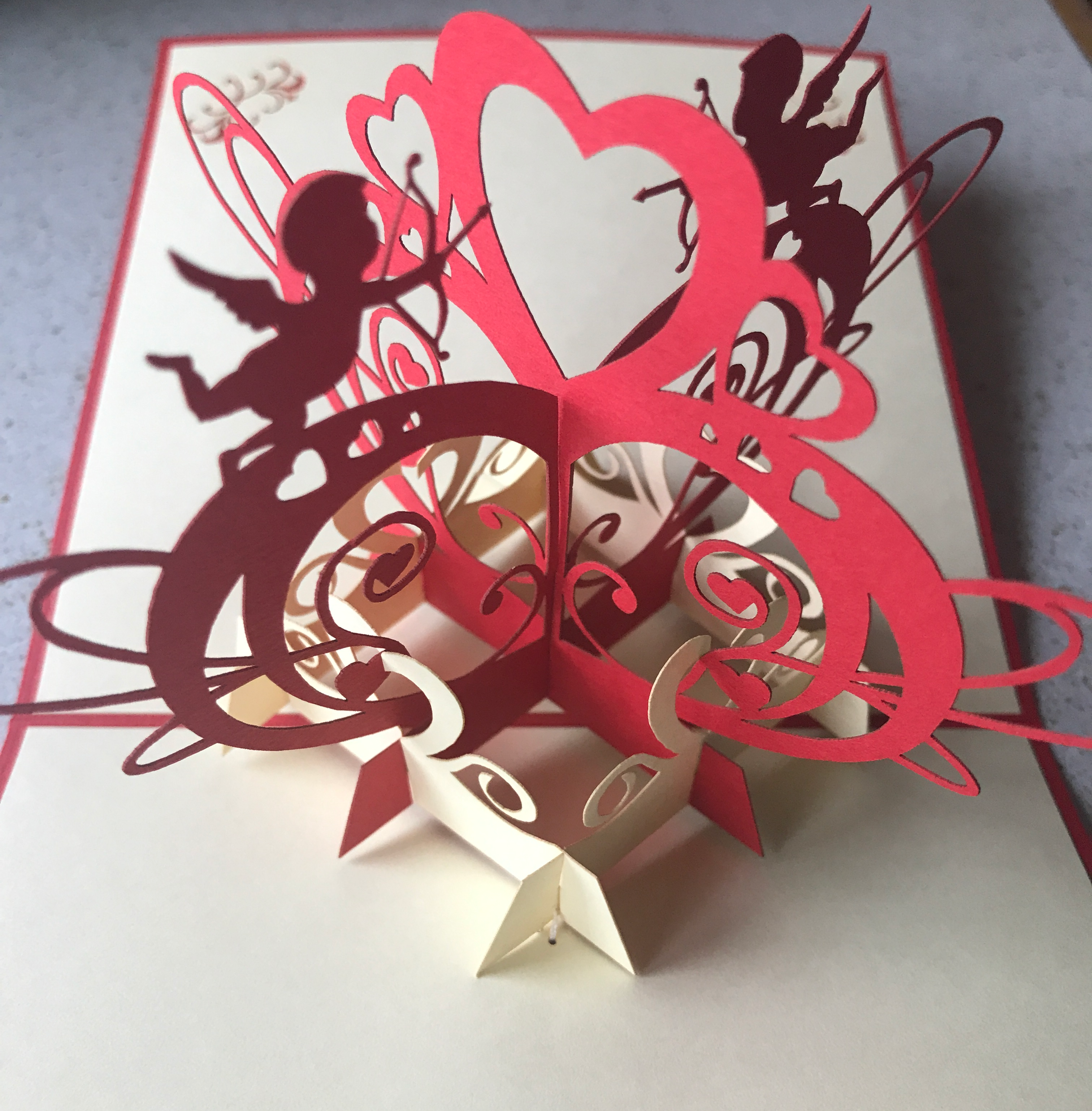 3D Popup Kort LOVE Design (Mors Dag, Fars Dag, Valentine's Dag) Sekundært billede