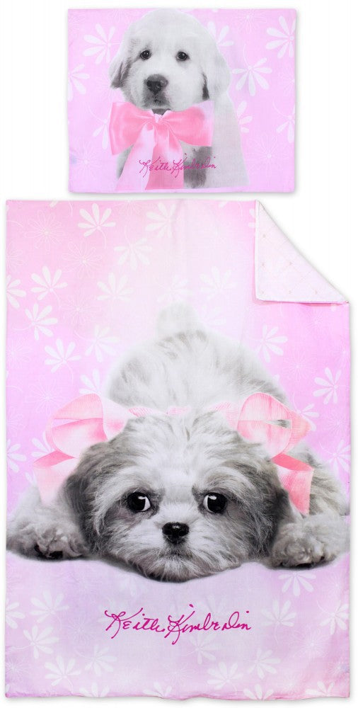 Sengetøj til børn Keith Kimberlin med Hvalpe Design, 140×200cm, 70×90 cm, 100% Bomuld