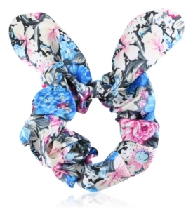 Elastiske scrunchies med ører i satin (OG1201)