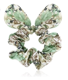 Elastiske scrunchies med ører i satin (OG1201)