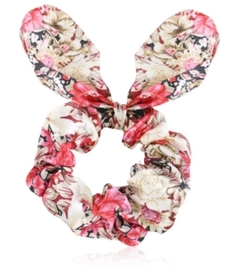 Elastiske scrunchies med ører i satin (OG1201)