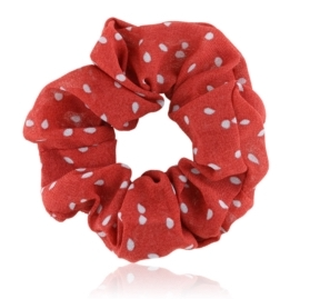 Elastiske scrunchies med prikker i tekstil (OG749) Hovedbillede