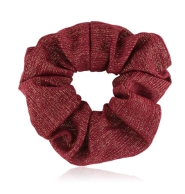 Elastiske scrunchies i tekstil med gylden tråd (OG875)